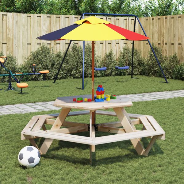 vidaXL Picnic Table Multicolor wood and polyester