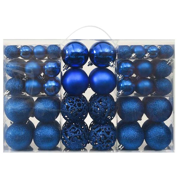 vidaXL Christmas Ball Set Set of 100 Blue Plastic Mixed sizes