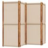 vidaXL 4-Panel Room Divider Taupe 110.2"x70.9"