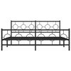 vidaXL Bed Frame Black Steel Super King Bed Frame Rectangular