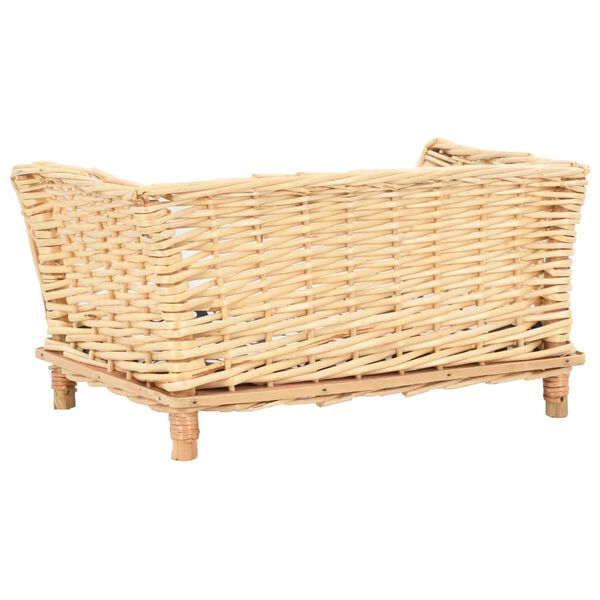 vidaXL Dog Basket Natural, Black, White Willow, Cotton, Polyester