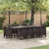 vidaXL Garden Dining Set 11 pcs Brown Polt rattan