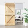 vidaXL Sliding Door with Hardware Set 37.4x82.7" Solid Wood Pine