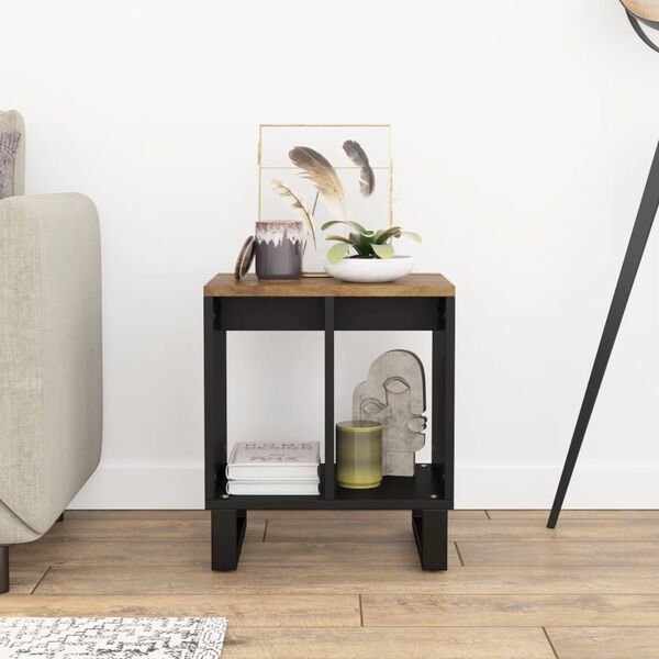 vidaXL Side Table Honey Brown, Black
