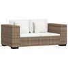 vidaXL Sofa Set Natural rattan with cream cushions