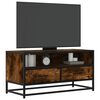 vidaXL TV Cabinet Smoked Oak Engineered Wood, Metal TV Cabinet