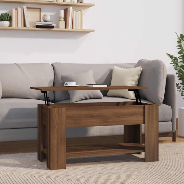 vidaXL Coffee Table Brown Oak Engineered Wood 39.8 x 19.3 x 20.5 in