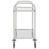 vidaXL 2-Tier Kitchen Trolley 38"x21.7"x35.4" Stainless Steel
