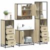 vidaXL Bathroom Furniture Set Sonoma oak Engineered wood, metal