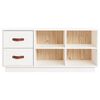 vidaXL Shoe Bench White Solid pine wood 39.4 in x 13.4 in x 17.7 in