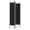 vidaXL 3-Panel Room Divider Black 47.2"x86.6" Fabric