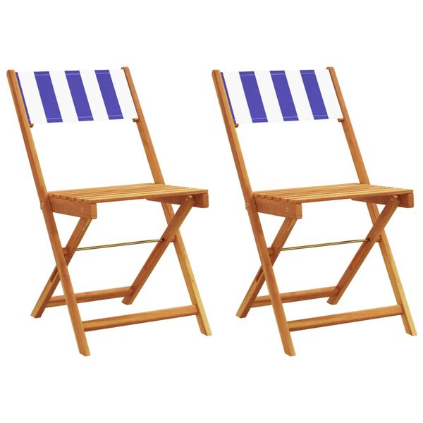 vidaXL Bistro Chair Set of 2 Blue and White