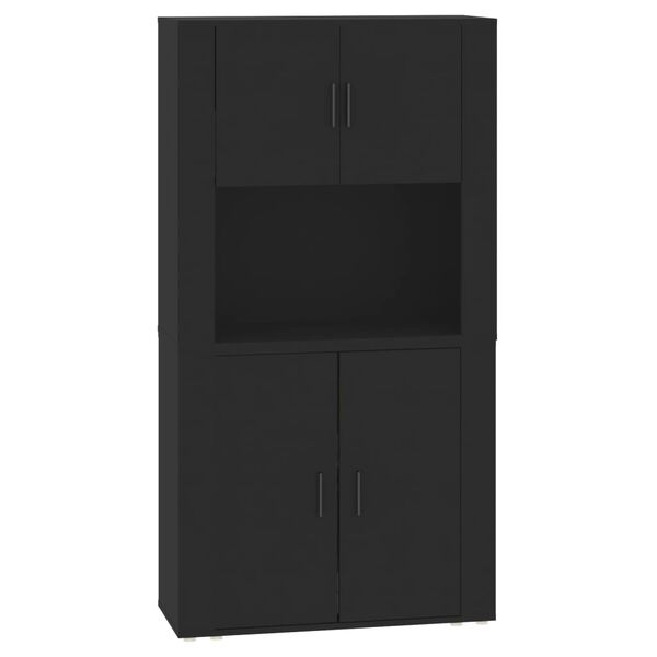 vidaXL Highboard Black Engineered wood Large Highboard Rectangular