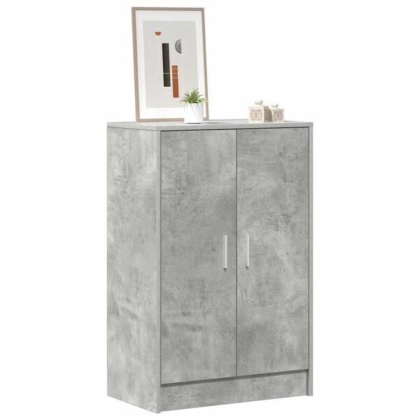 vidaXL Shoe Cabinet Concrete grey Engineered wood Standard Shoe Cabinet