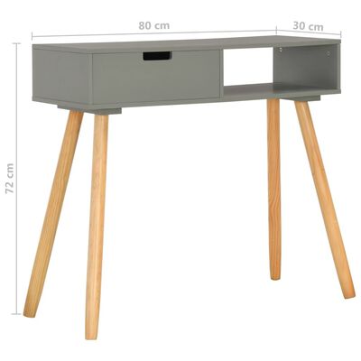 vidaXL Console Table Gray 31.5"x11.8"x28.3" Solid Pinewood