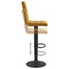 vidaXL Bar Stool Set of 2 Brown Velvet, Steel Height-Adjustable Swivel
