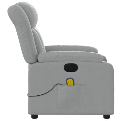Side view of recliner chair with lever/knob and power cord