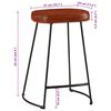 vidaXL Bar Stool Set of 2 Dark Brown Faux Leather Standard Industrial