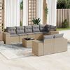 vidaXL Garden Sofa Set Beige PE rattan 9 Piece Set Adjustable Feet