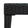 vidaXL Side Table Black PE rattan, powder-coated steel, tempered glass
