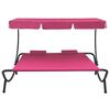 vidaXL Lounge Bed Pink Oxford fabric, Powder-coated steel Double Durable