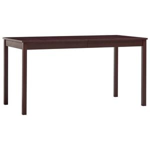 vidaXL Dining Table Dark Brown Pinewood 55.1 x 27.6 in Durable