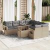 vidaXL Garden Sofa Set Beige PE Rattan, Powder-Coated Steel, Tempered Glass