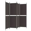 vidaXL 4-Panel Room Divider Brown 78.7"x70.9" Fabric