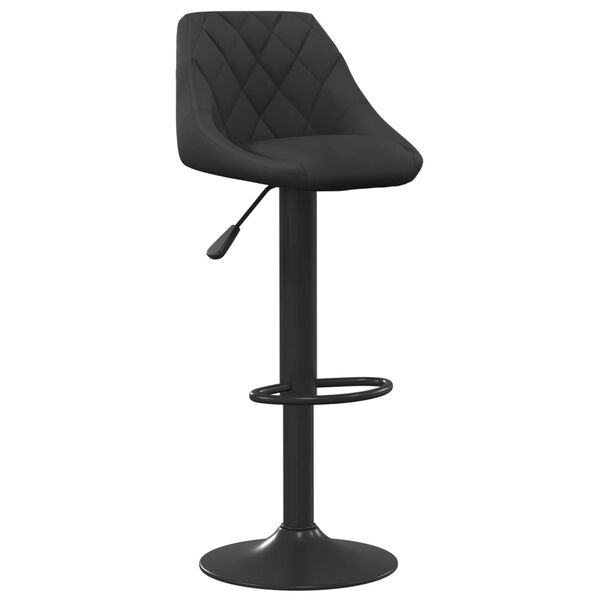 vidaXL Bar Stool Set of 2 Black Velvet Adjustable Swivel Bar Stool