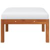 vidaXL Footstool Cream white cushion, Natural wood Solid Acacia wood