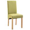 vidaXL Dining Chair Set of 6 Green Fabric and wooden frame Standard