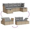 vidaXL Garden Sofa Set Mix beige PE rattan 6 Piece Set Modular