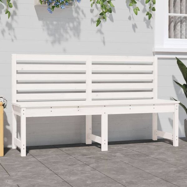 vidaXL Garden Bench White Solid Pine Wood Large Classic/Traditional