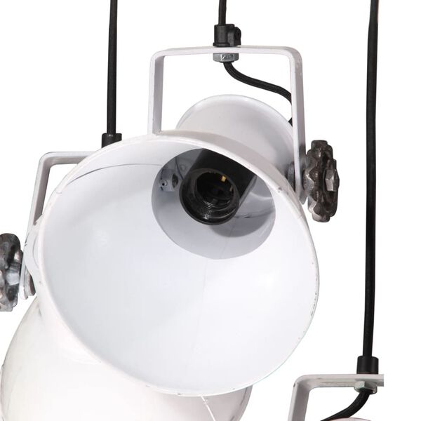 vidaXL Hanging Lamp White and Black Iron Medium Industrial