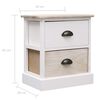 vidaXL Cabinet Set of 2 White and Natural Paulownia Wood Small
