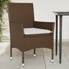vidaXL Patio Chairs with Cushions 2 pcs Brown Poly Rattan