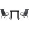 vidaXL Garden Dining Set Black, Anthracite