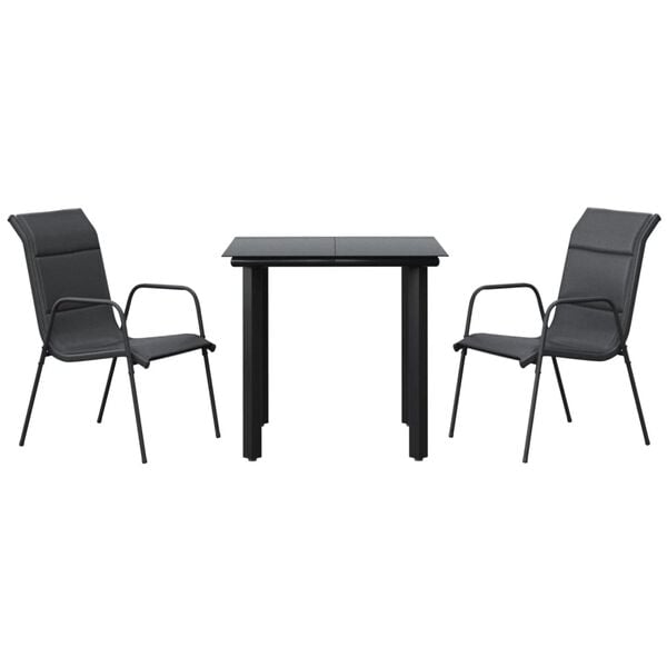 vidaXL Garden Dining Set Black, Anthracite