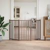 vidaXL Dog Gate Set of 3 Brown Oak Solid Fir Wood 59 in Total Length