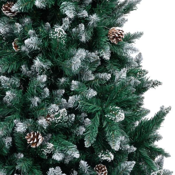 vidaXL Christmas Tree Green and white PVC, steel 82.7 in