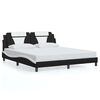 vidaXL Bed Frame "Viana" without Mattress Black and White 72"x83.9"Faux Leather