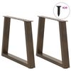 vidaXL Dining Table Leg Set of 2 Natural Steel Powder-Coated Steel