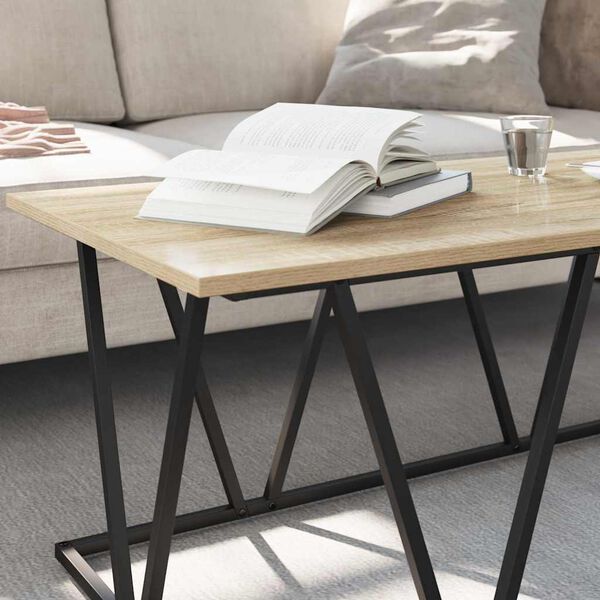 vidaXL Coffee Table Sonoma Oak 39.37 x 19.69 x 15.75 in