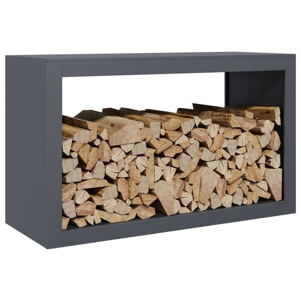 vidaXL Firewood Rack Anthracite 39.4x15.7x23.6" Steel