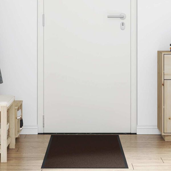 vidaXL Doormat Brown Polypropylene and PVC 23.6 x 59.1 in Non-slip