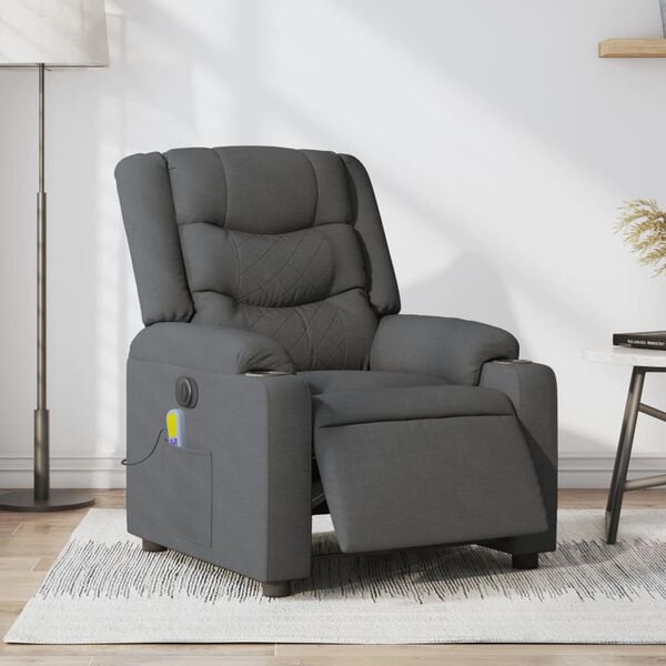 vidaXL Electric Massage Recliner Chair Dark gray