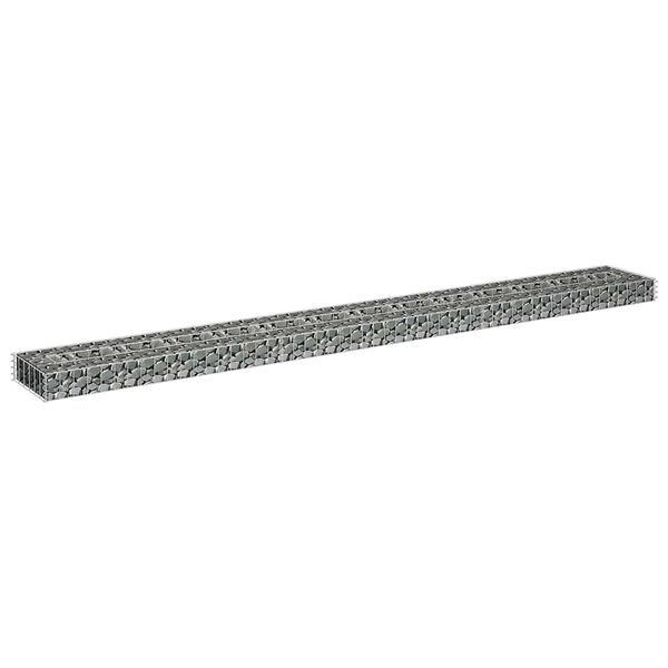 vidaXL Gabion Raised Bed Silver Galvanized Steel 106.3 x 11.8 x 3.9 in