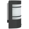 vidaXL Outdoor Wall Light Black Stainless Steel, Glass Medium Lights