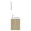 vidaXL Bathroom Furniture Set Sonoma oak, White Engineered wood, Ceramic
