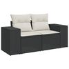 vidaXL Garden Sofa Set Black, Cream White